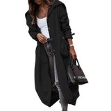 Chouyatou Women Single Breasted Pocket Belted Trench Coat