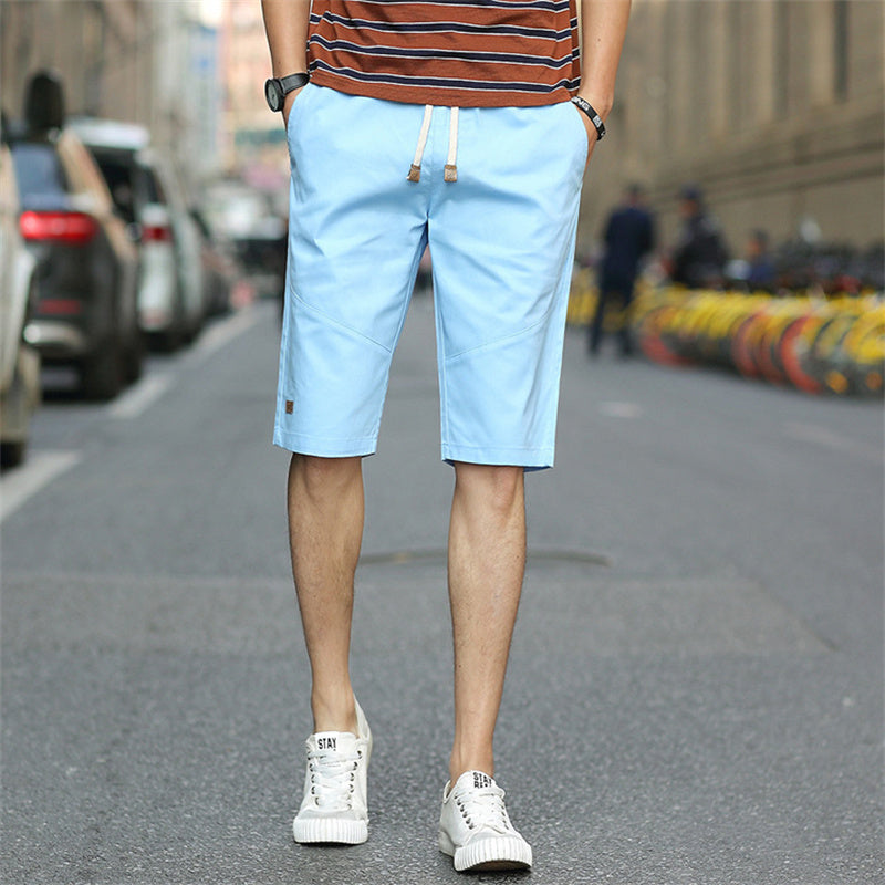 Chouyatou Men Trendy Slim Cotton Shorts