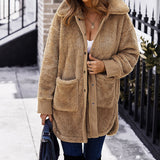 Chouyatou Women Winter Long-Sleeve Double-Face Fleece Coat