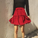 Chouyatou Women Printed Pleated Polka-Dot Skirt
