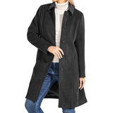 Chouyatou Women's Fall Winter Elegant Single Breasted Long Wool Coat Overcoat