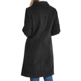 Chouyatou Women's Fall Winter Elegant Single Breasted Long Wool Coat Overcoat