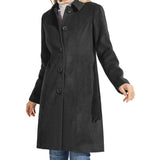 Chouyatou Women's Fall Winter Elegant Single Breasted Long Wool Coat Overcoat