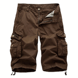 Chouyatou Men's Outdoor Flat-Front Tactical Chino Cargo Shorts