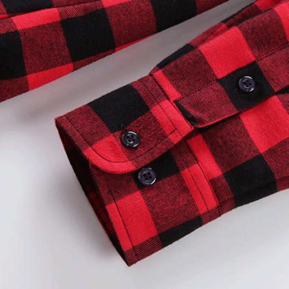 Chouyatou Men Casual Long Sleeve Fleece Lined Plaid Flannel Buttoned Overshirts Jacket