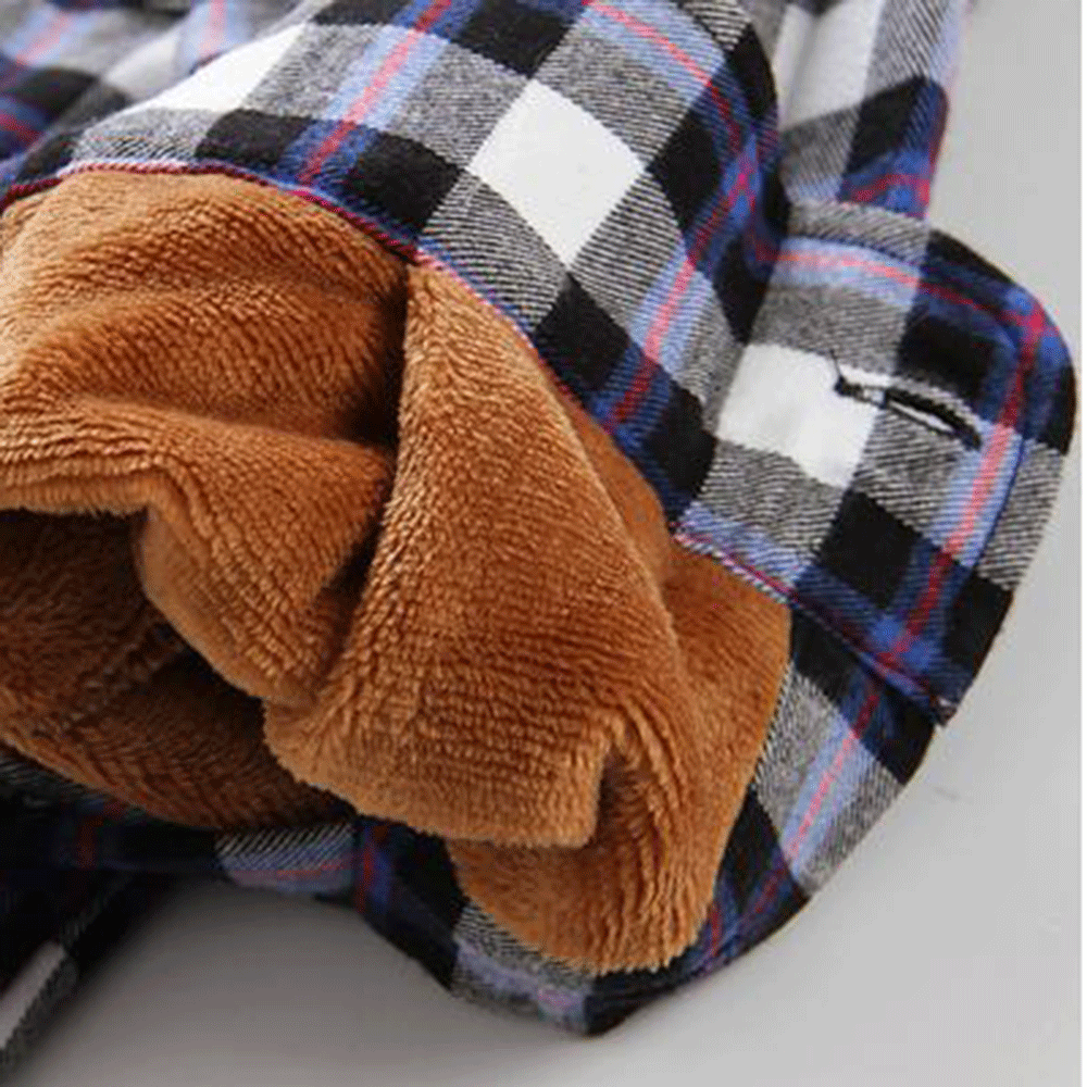 Chouyatou Men Casual Long Sleeve Fleece Lined Plaid Flannel