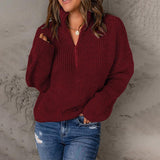 Chouyatou Women Turtleneck Pullover Knitted Versatile Sweater