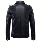 Chouyatou Men's Vintage Asymmetric Zip Lightweight Faux Leather Biker Jacket