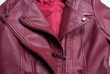 Chouyatou Women's Fashion Tailored Zip-Up Faux Leather Quilted Racer Jacket - CHOUYATOU