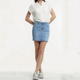 Chouyatou Women's Casual Short Denim Skirt